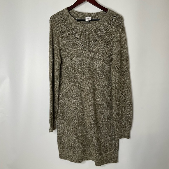 Cabi #4278 The Tunic Dress Fall 2022 Cozy Knit Artichoke Green Grey Dress Size M - Picture 16 of 16